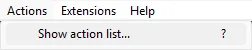 REAPER's Actions menu with Show action list highlighted