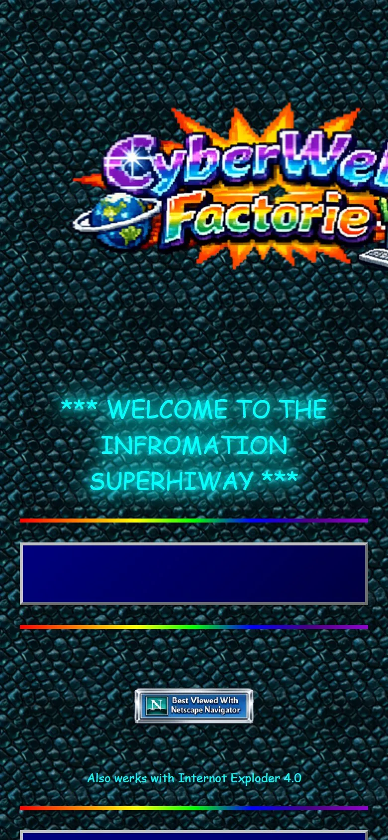 Screenshot of the CyberWeb Factory demo on a phone