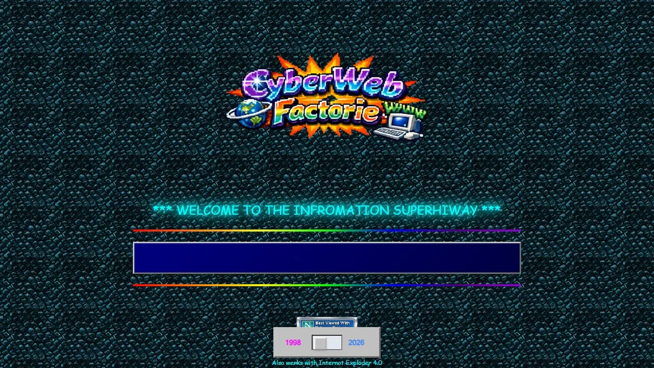 Screenshot of the CyberWeb Factory website