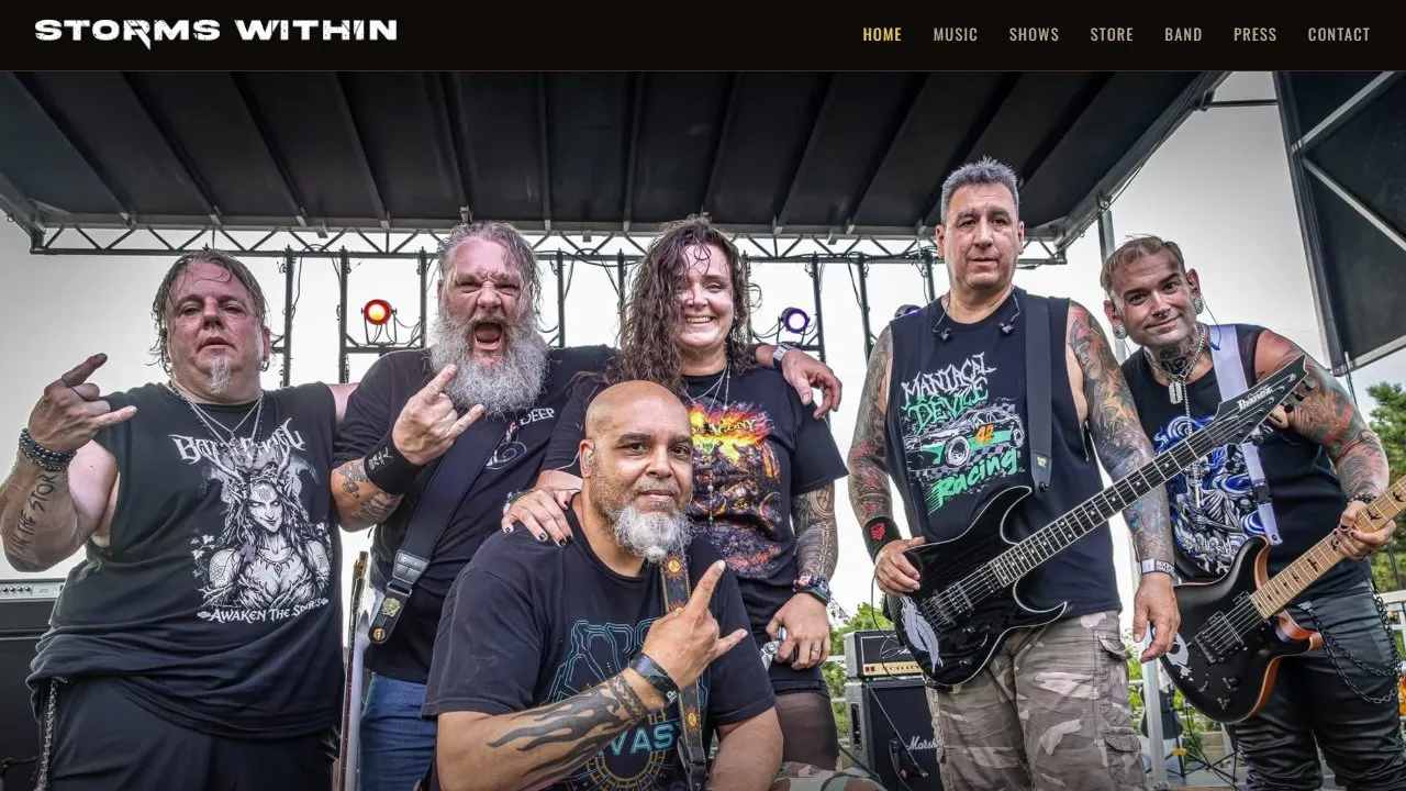 Screenshot of the Storms Within website